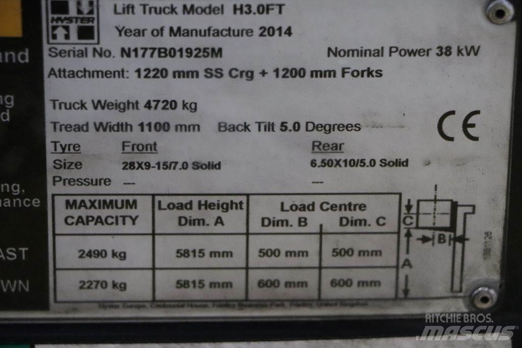 Hyster H3.0FT LPG vozíky