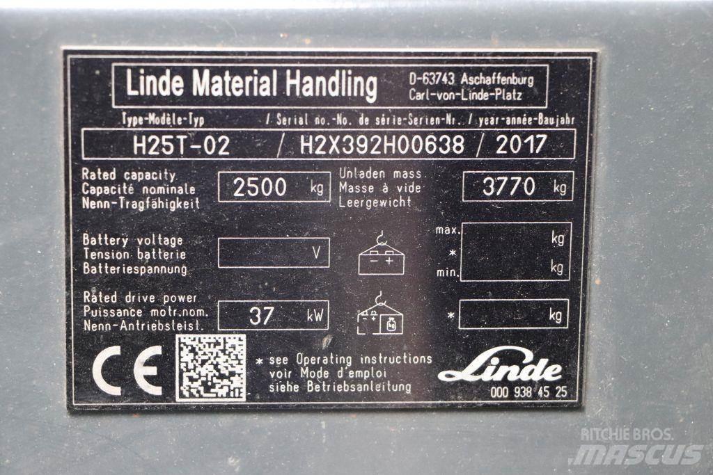 Linde H25T-02 LPG vozíky