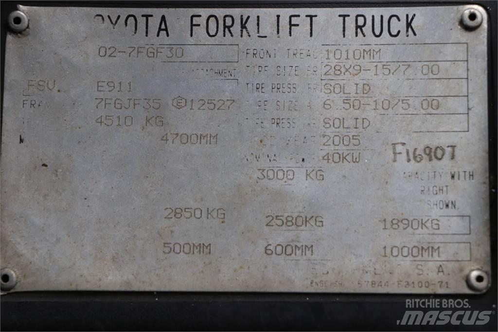 Toyota 02-7FGF30 LPG vozíky