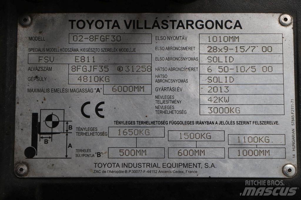 Toyota 02-8FGF30 LPG vozíky
