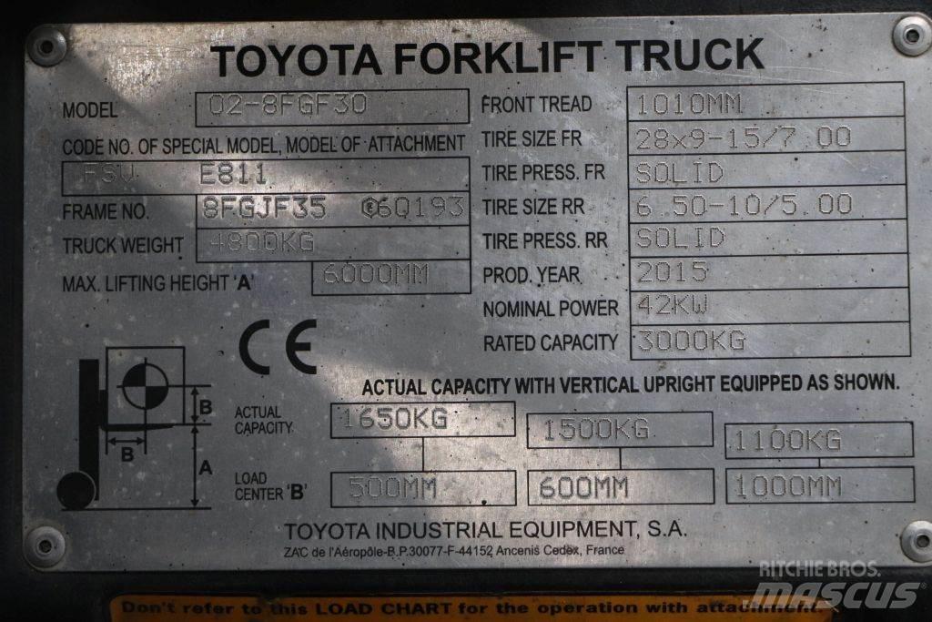 Toyota 02-8FGF30 LPG vozíky