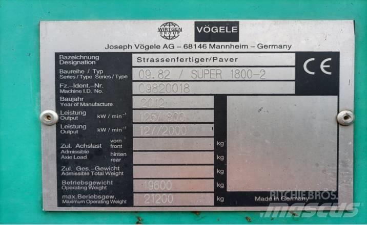 Vögele SUPER1800-2 Finišéry