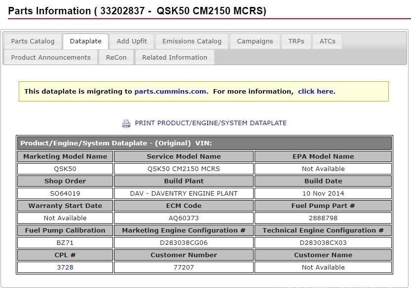 Cummins QSK50TA Motory