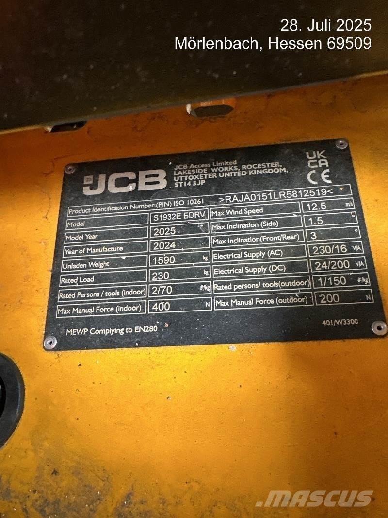 JCB S1932E Nožnicové zdvíhacie plošiny