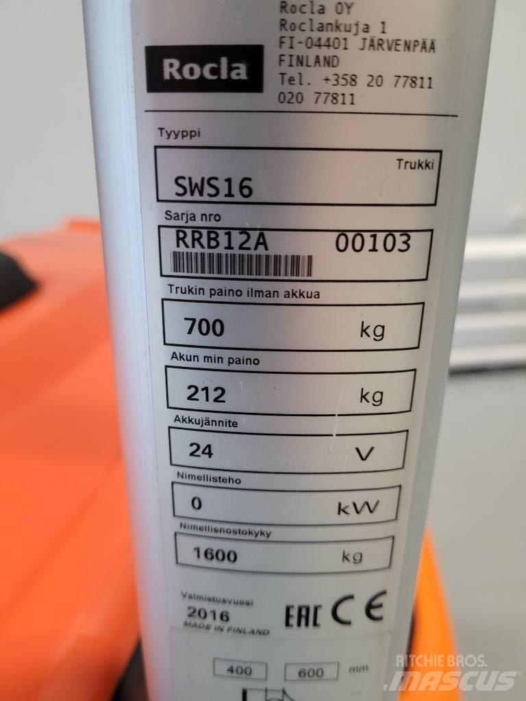 Rocla SWS 16 Ručne vedené vysokozdvižné vozíky
