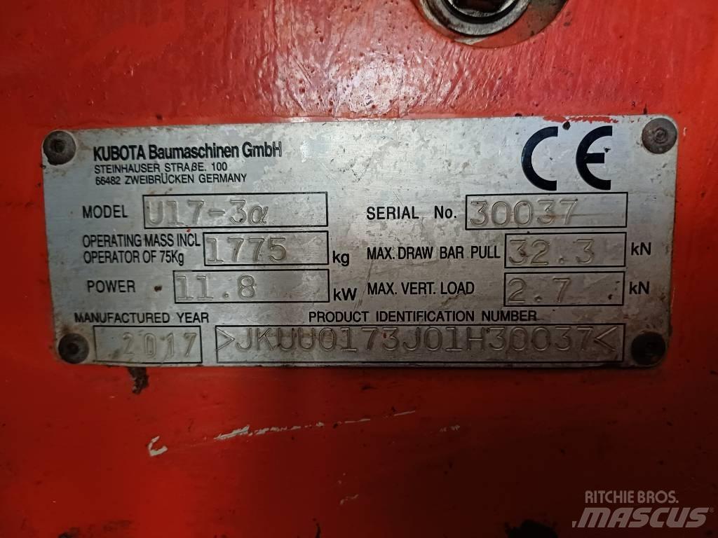 Kubota U 17-3 Mini rýpadlá < 7t