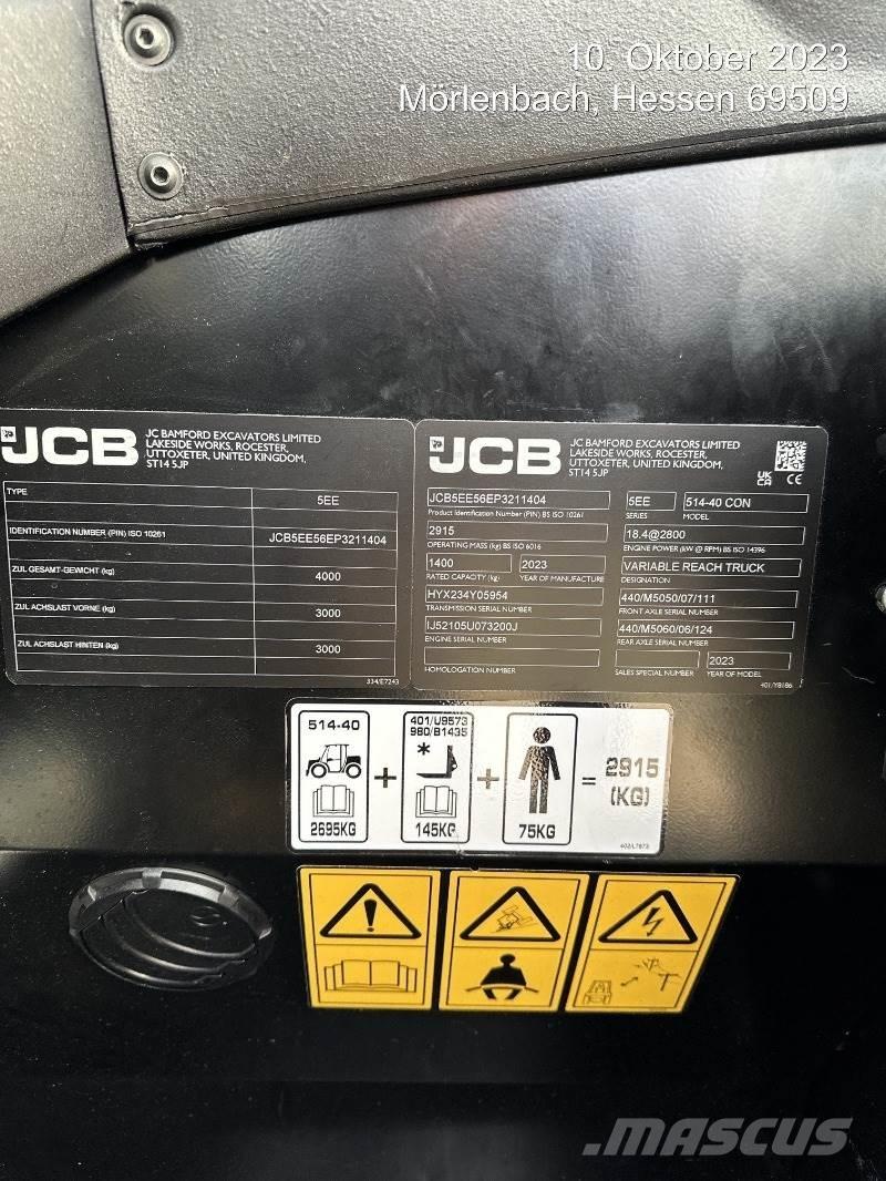 JCB 514-40 CON Teleskopické manipulátory