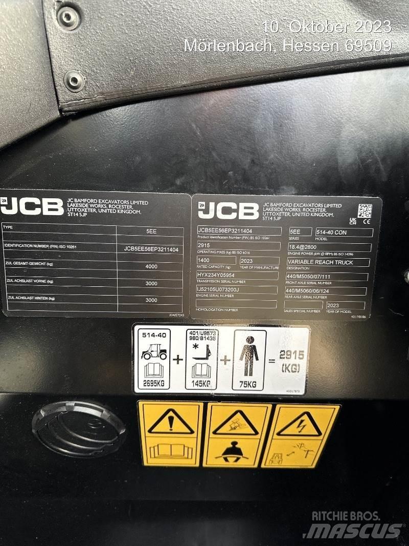 JCB 514-40 CON Teleskopické manipulátory