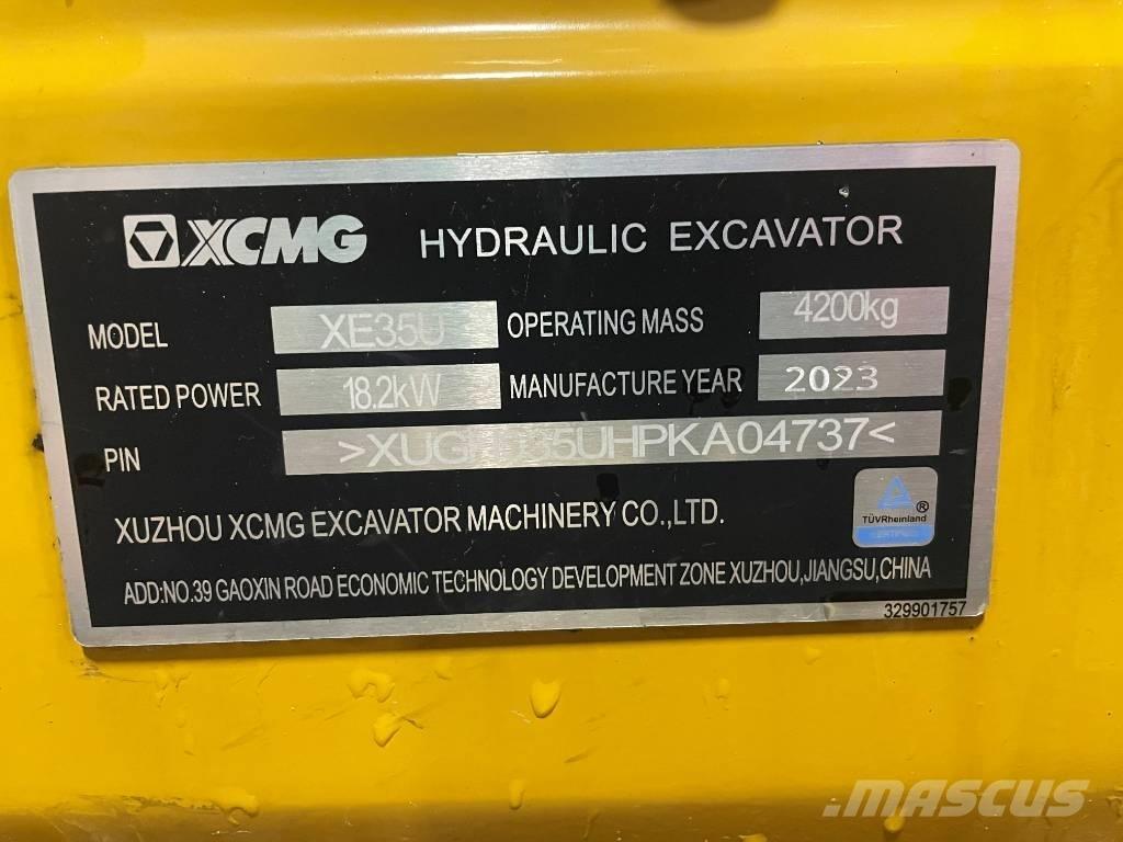 XCMG XE 35 U Mini rýpadlá < 7t