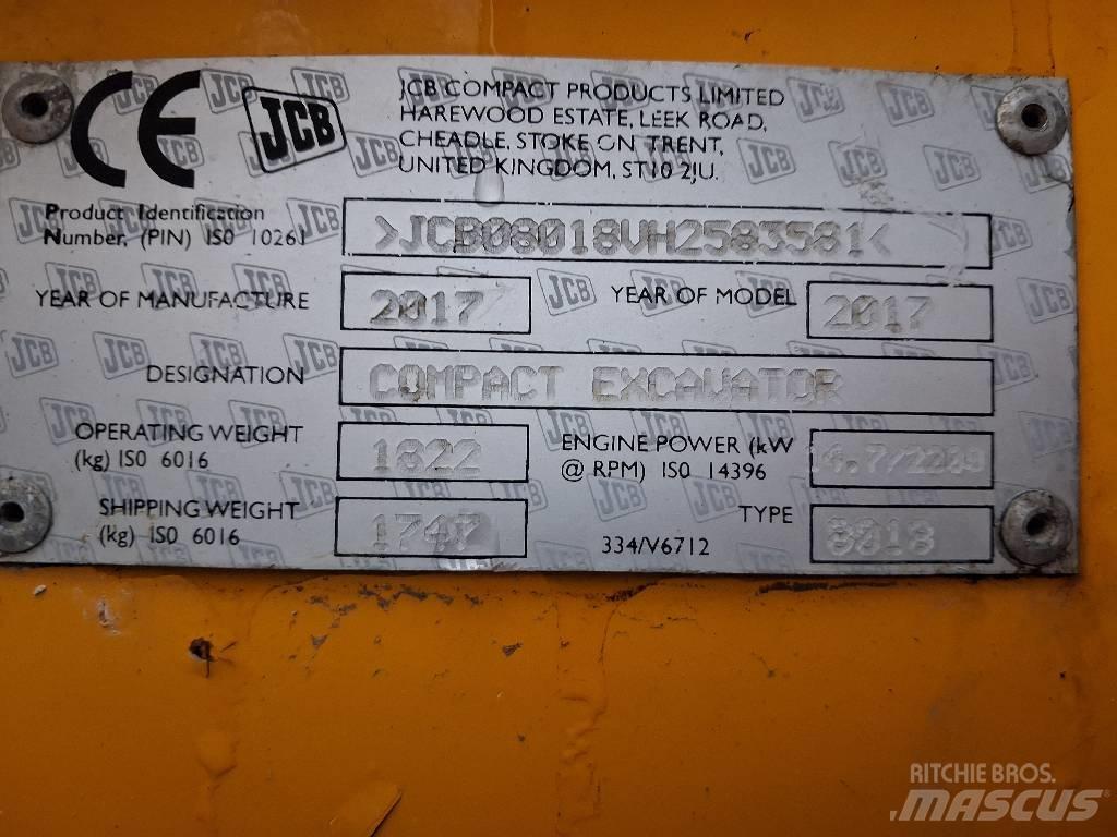 JCB 8018 CTS Mini rýpadlá < 7t