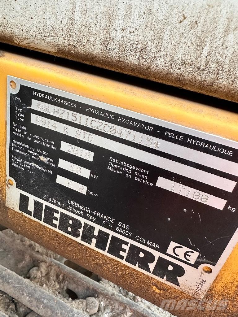 Liebherr R 914 K STD Pásové rýpadlá