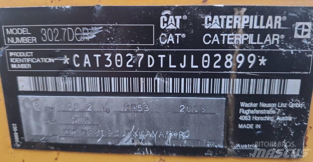 CAT 302.7 D CR Mini rýpadlá < 7t