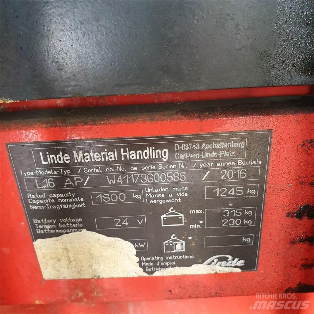 Linde L16AP Ručne vedené vysokozdvižné vozíky