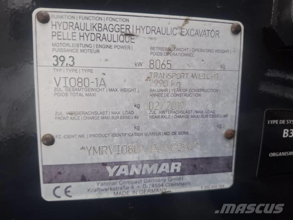Yanmar Vio 80-1A Midi rýpadlá 7 t - 12 t