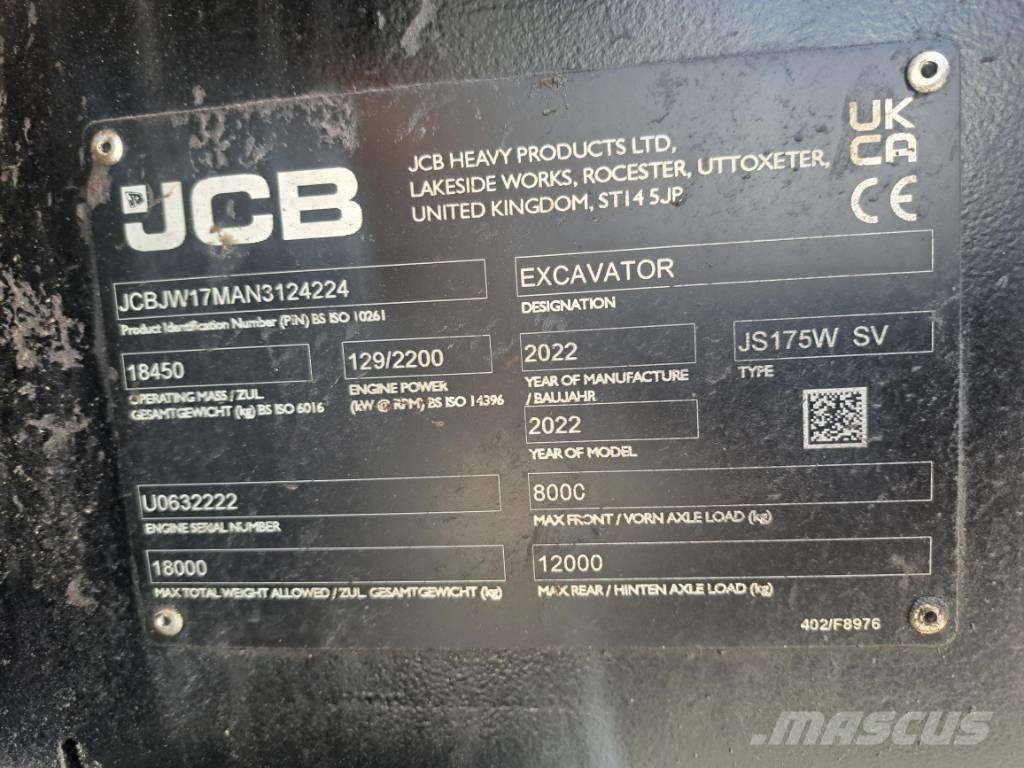 JCB JS 175 W Kolesové rýpadlá