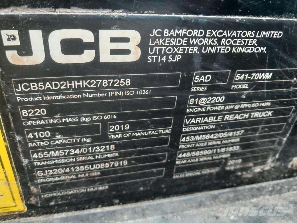 JCB 541-70 Teleskopické nakladače pre poľnohospodárstvo