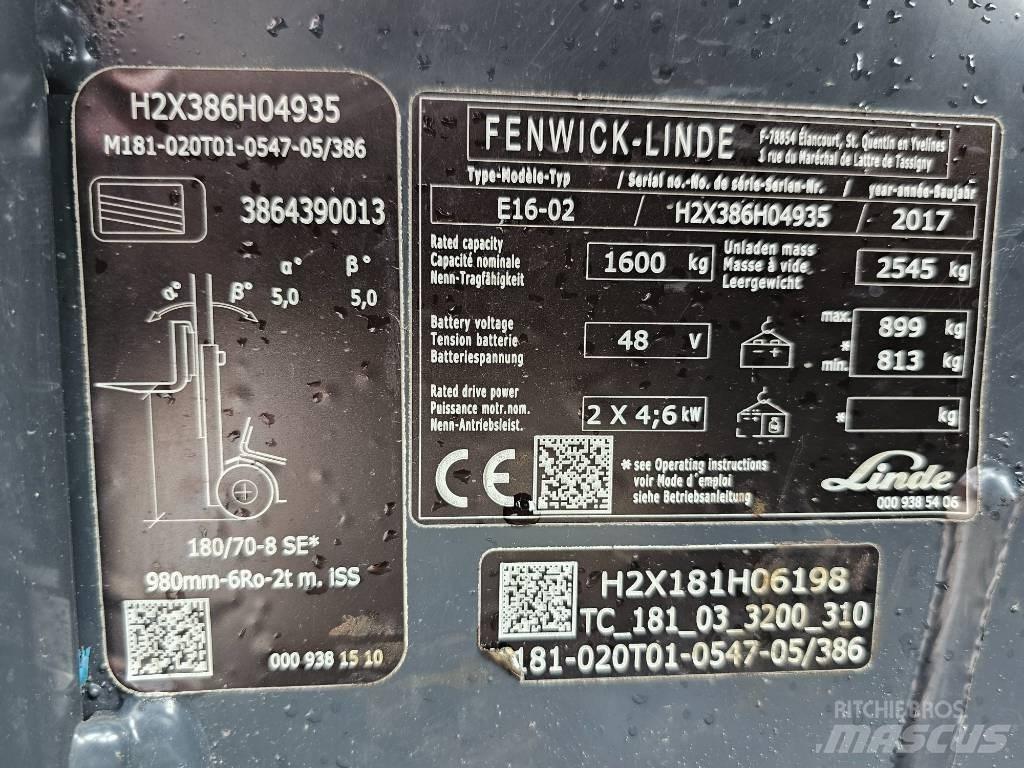 Linde E16 -02 Akumulátorové vozíky