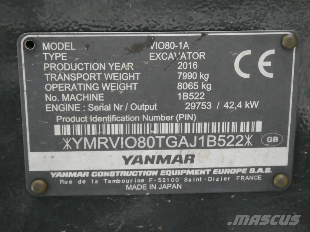 Yanmar Vio 80-1A Midi rýpadlá 7 t - 12 t