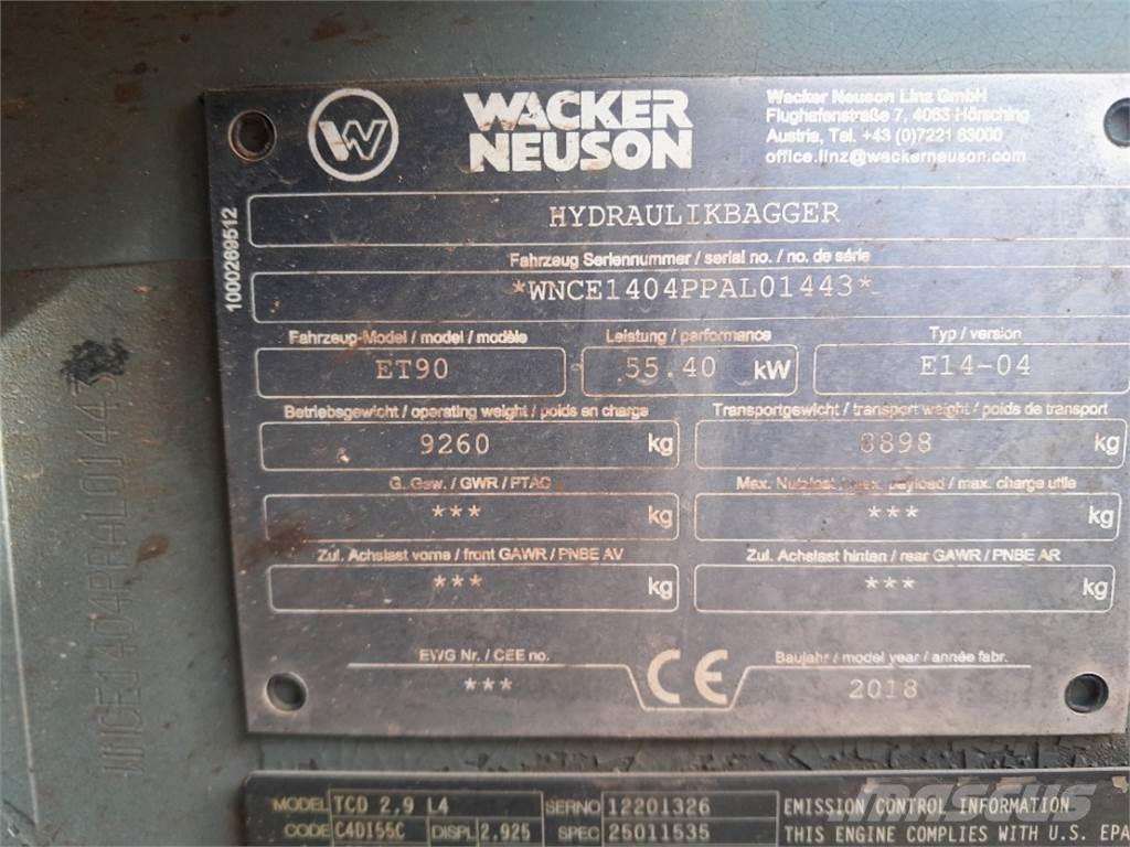 Wacker Neuson ET90 Mini rýpadlá < 7t