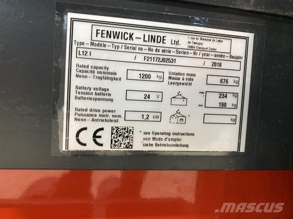 Linde L12 I Ručne vedené vysokozdvižné vozíky