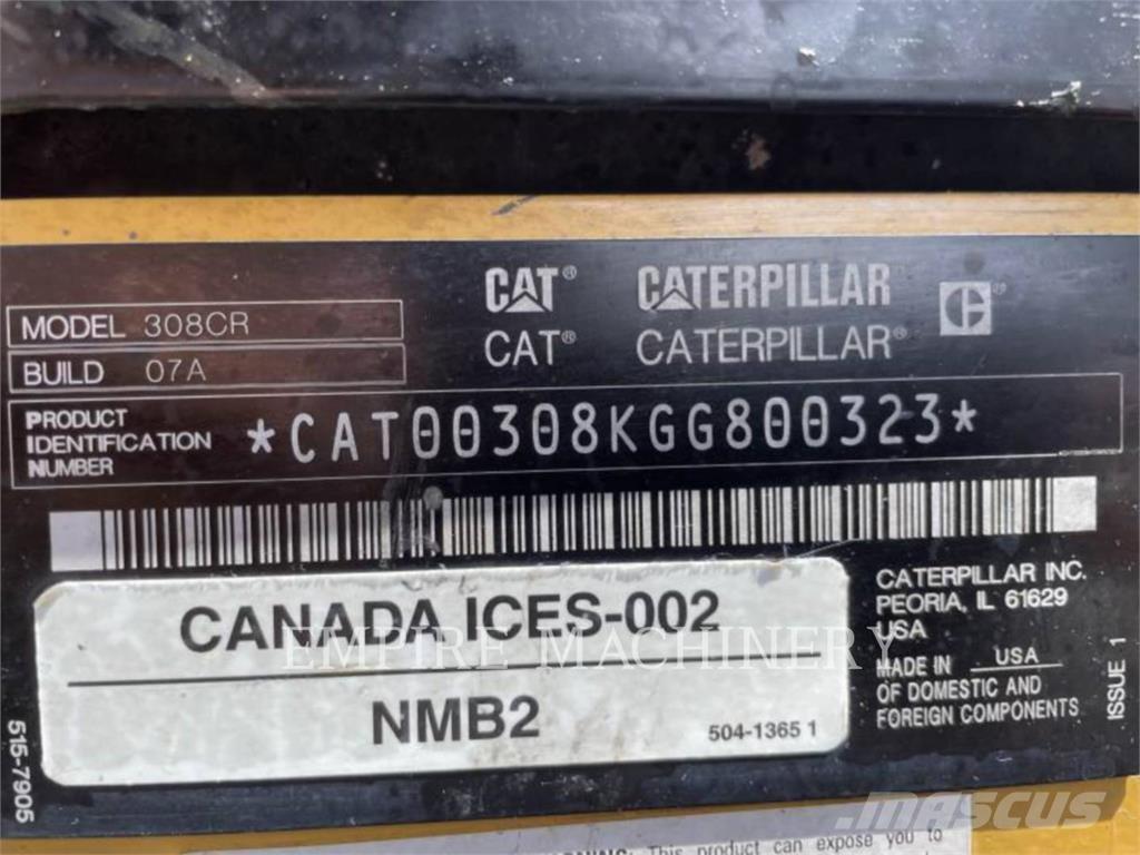 CAT 308-07 Pásové rýpadlá