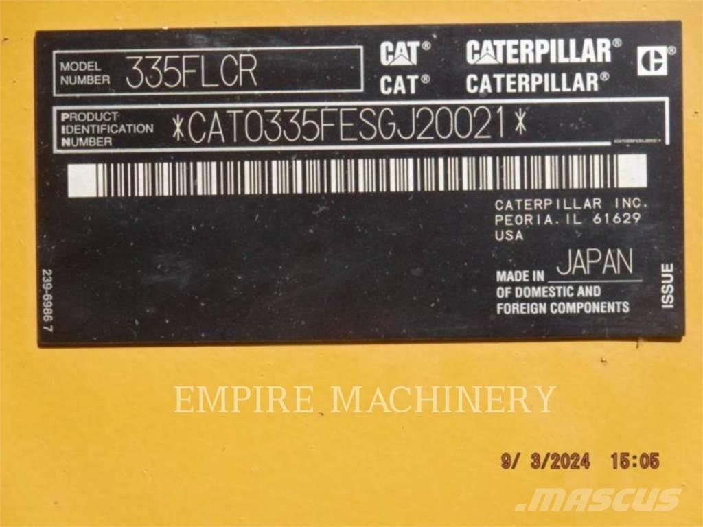 CAT 335FL P Pásové rýpadlá