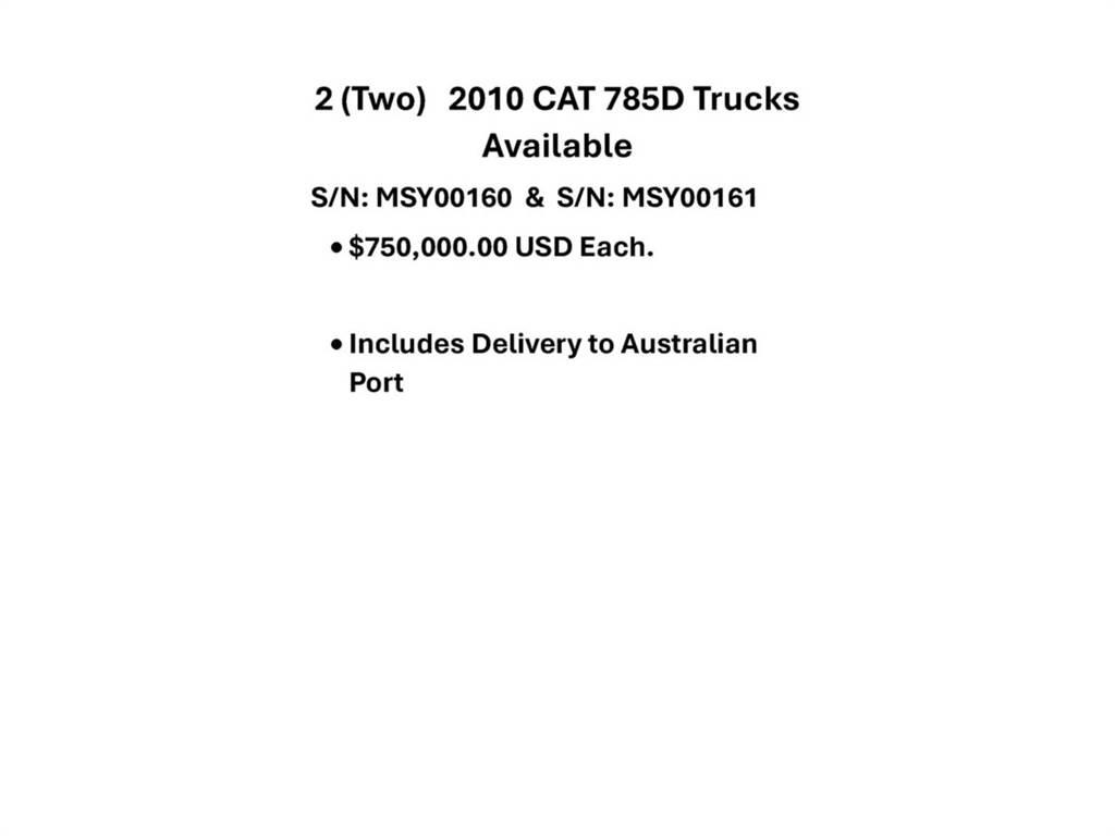 CAT 785D Kĺbové nákladné autá