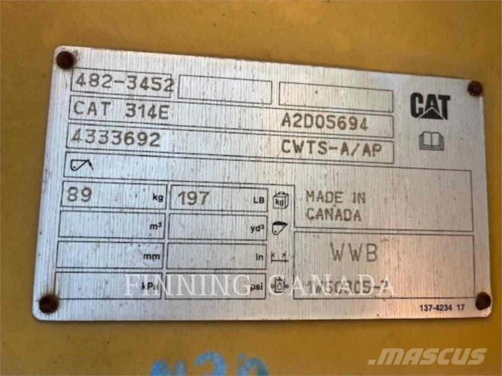 CAT ATTACHMENTS 314E Rýchlospojky