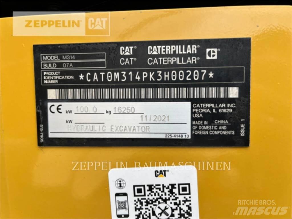 CAT M314-07A Kolesové rýpadlá