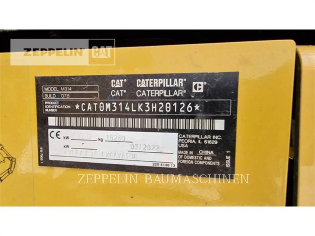 CAT M314-07A Kolesové rýpadlá