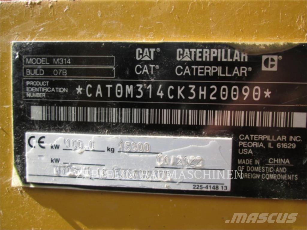CAT M314-07A Kolesové rýpadlá