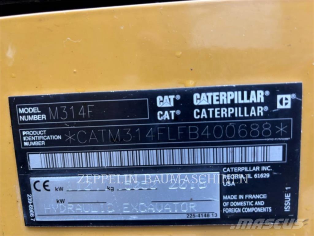 CAT M314F Kolesové rýpadlá