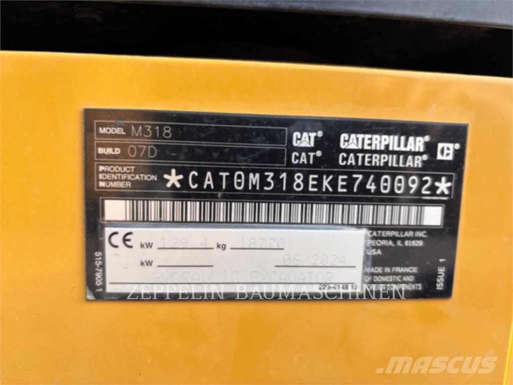 CAT M318-07A Kolesové rýpadlá