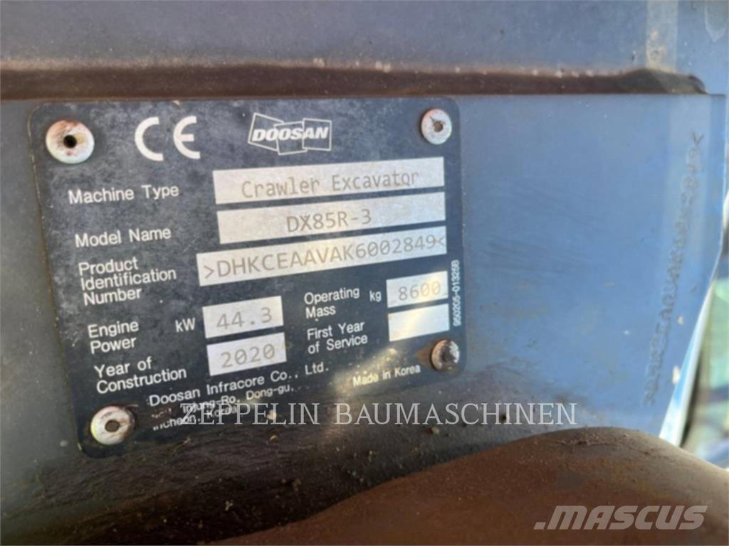 Doosan DX85R-3 Pásové rýpadlá