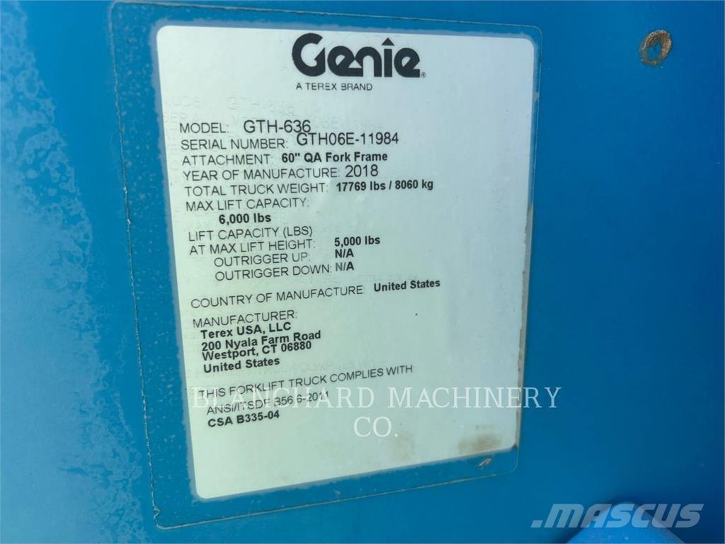 Genie GTH-636 Teleskopické manipulátory