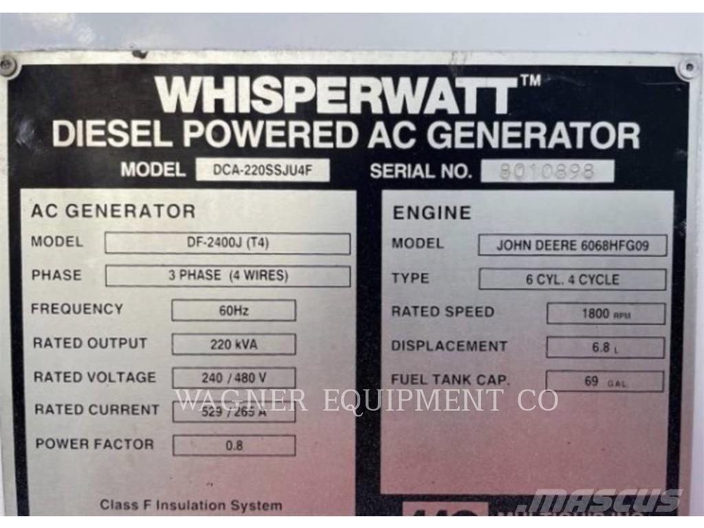 MultiQuip DCA220SSJU4F Ostatné generátory