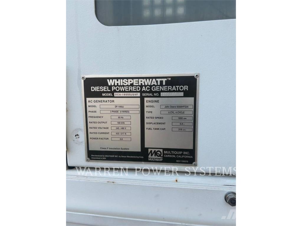 MultiQuip MQ180 T4F Ostatné generátory