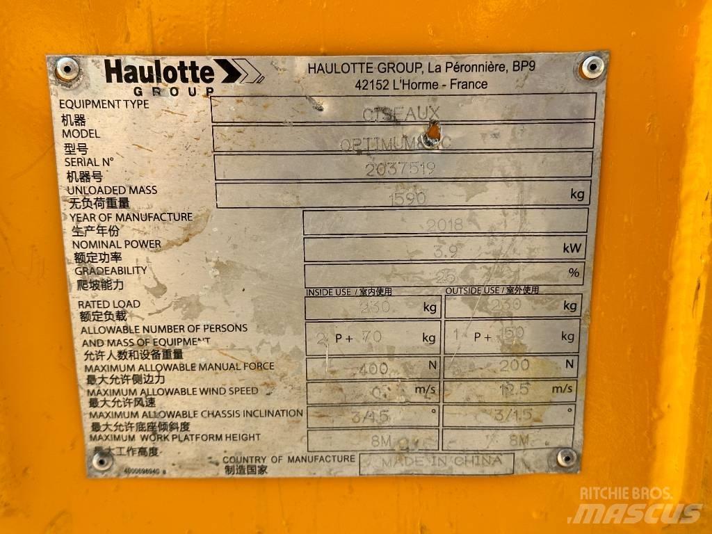 Haulotte OPTIMUM 8 Nožnicové zdvíhacie plošiny