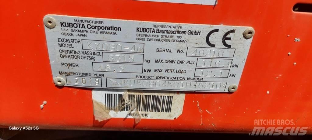 Kubota KX 080-4 Midi rýpadlá 7 t - 12 t