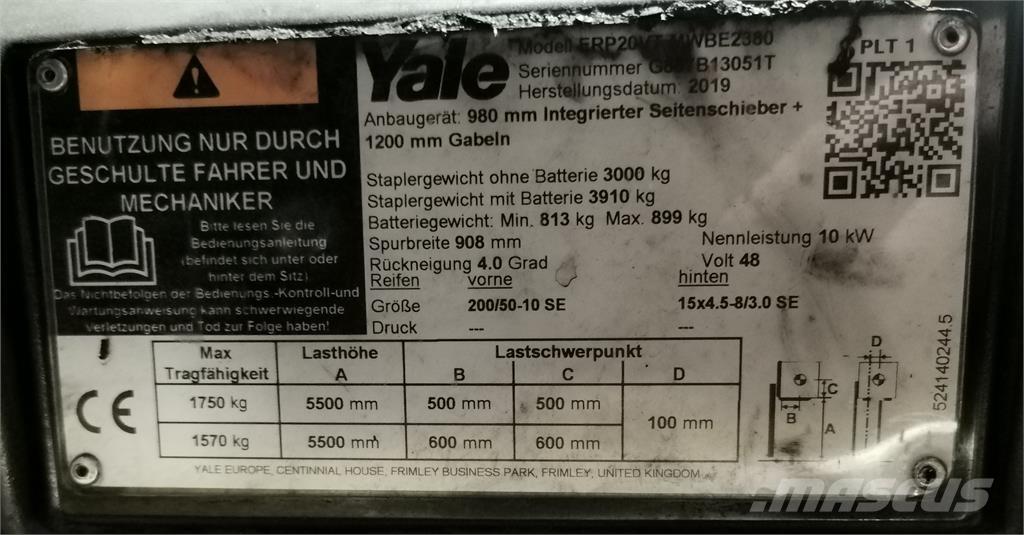 Yale ERP20VT MWB Akumulátorové vozíky