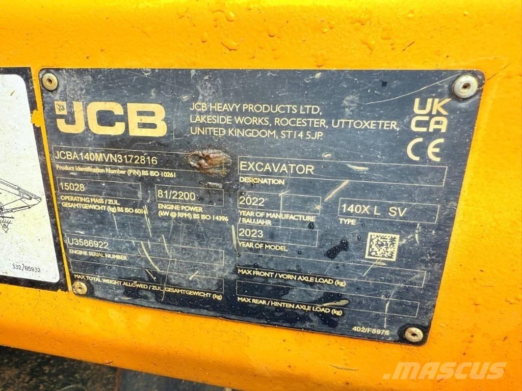 JCB 140 X Pásové rýpadlá