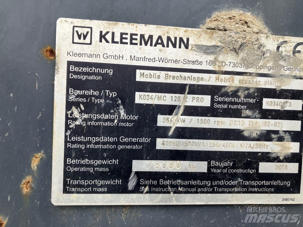 Kleemann MC 120 Z Mobilné drviče