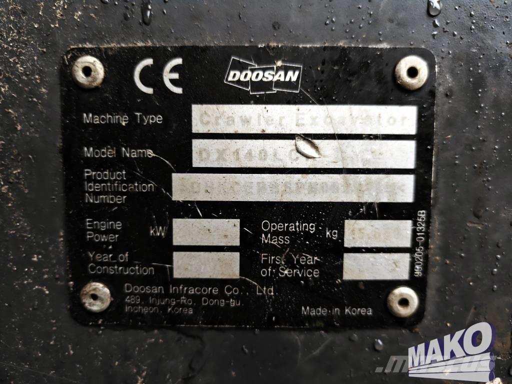 Doosan DX 140 LCR Pásové rýpadlá
