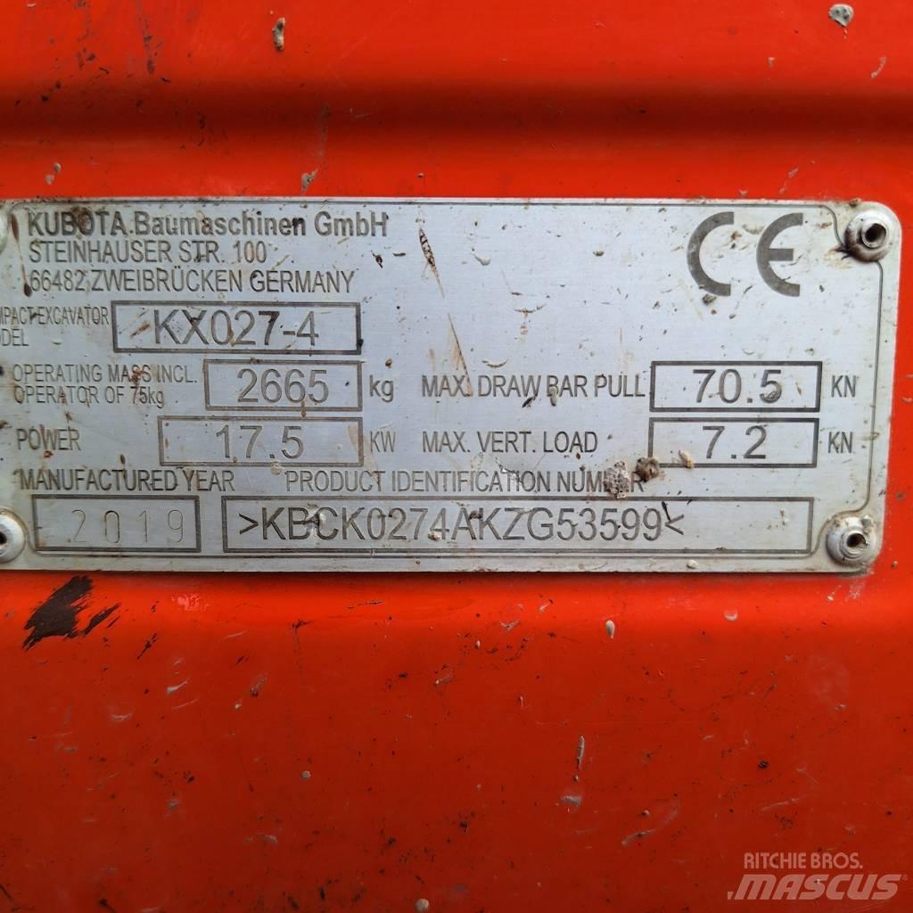 Kubota KX 027-4 Mini rýpadlá < 7t