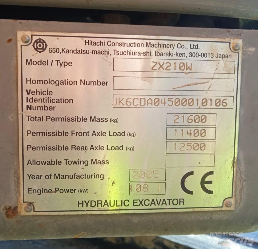 Hitachi ZX 210 W Kolesové rýpadlá