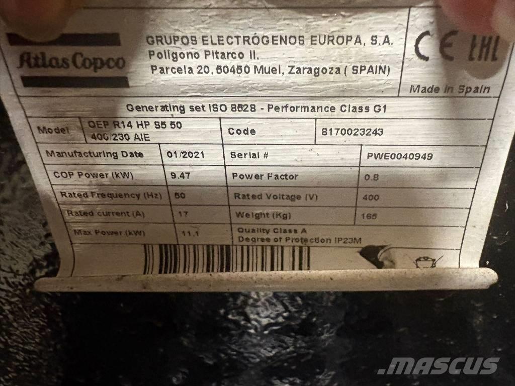 Atlas Copco QEP R 14 Benzínové generátory