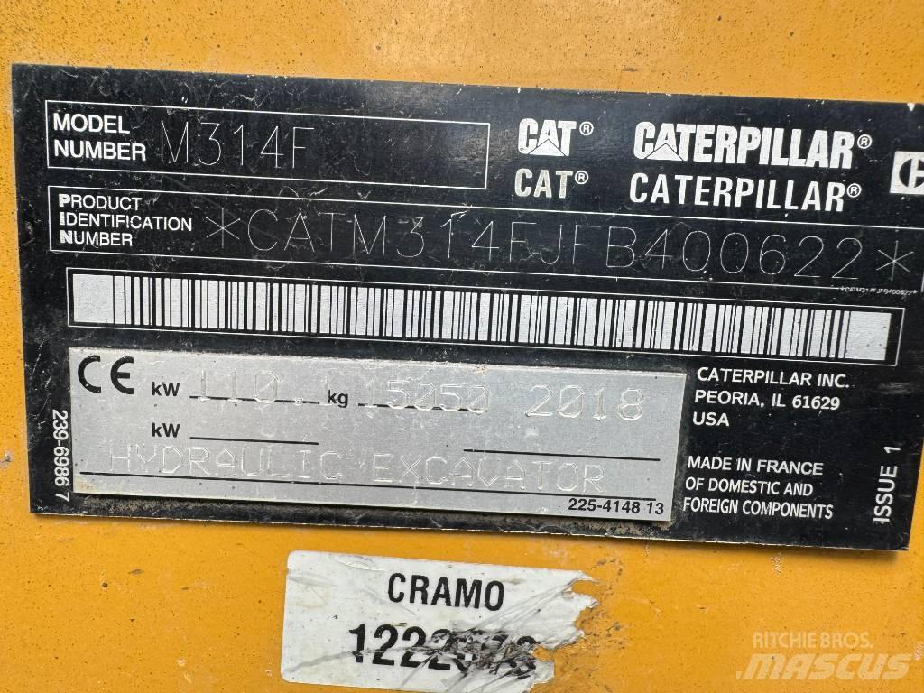 CAT M314F Kolesové rýpadlá