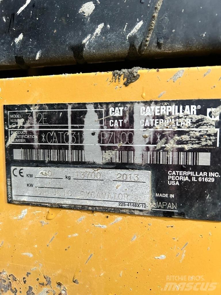 CAT 312 E Pásové rýpadlá