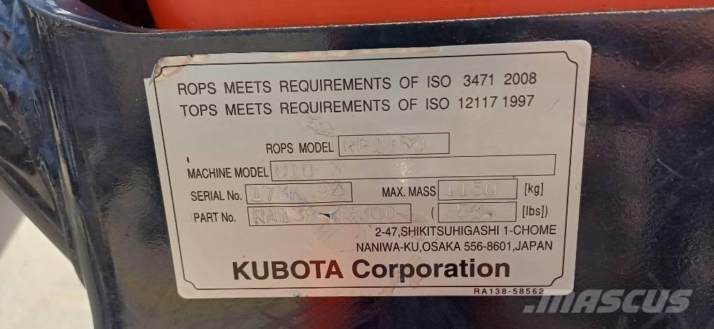 Kubota U 10-3 Mini rýpadlá < 7t