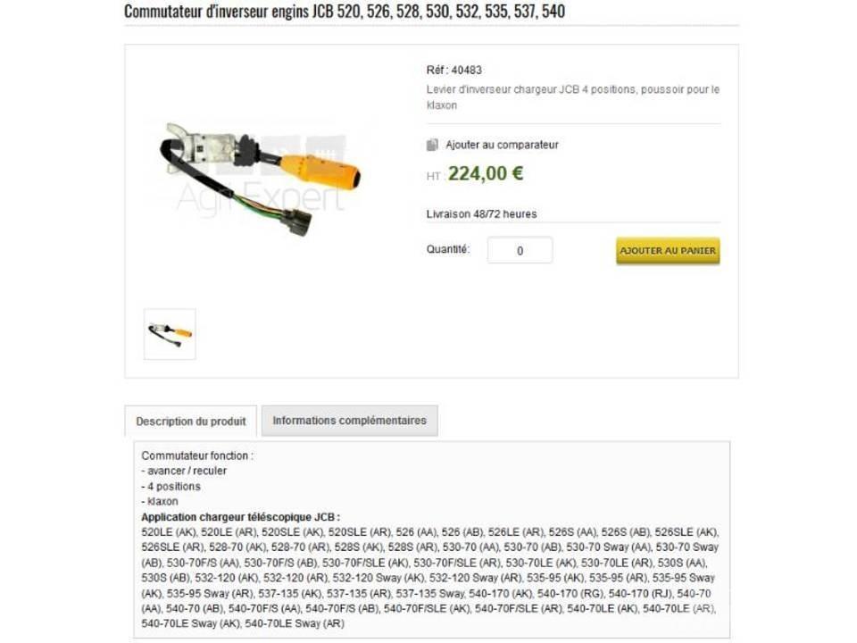 JCB 526S Kabíny a interiér